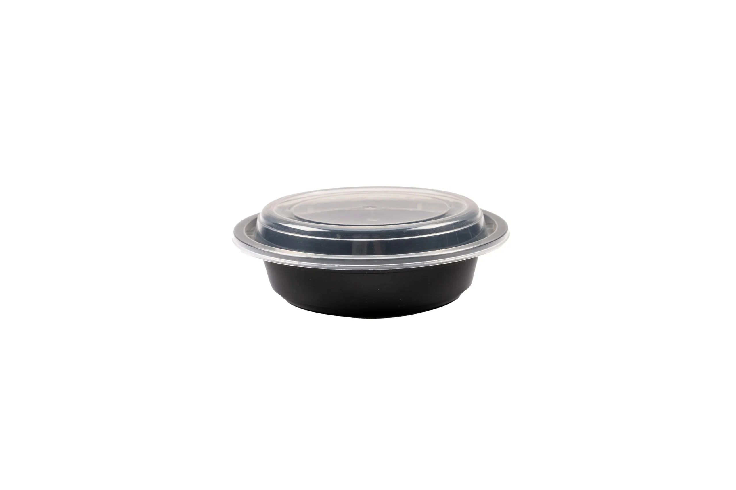 Salade bakje zwart+transparant deksel 475ml-16oz 150 stuks