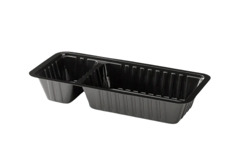 Snackbakje A9+1 zwart 1000 stuks