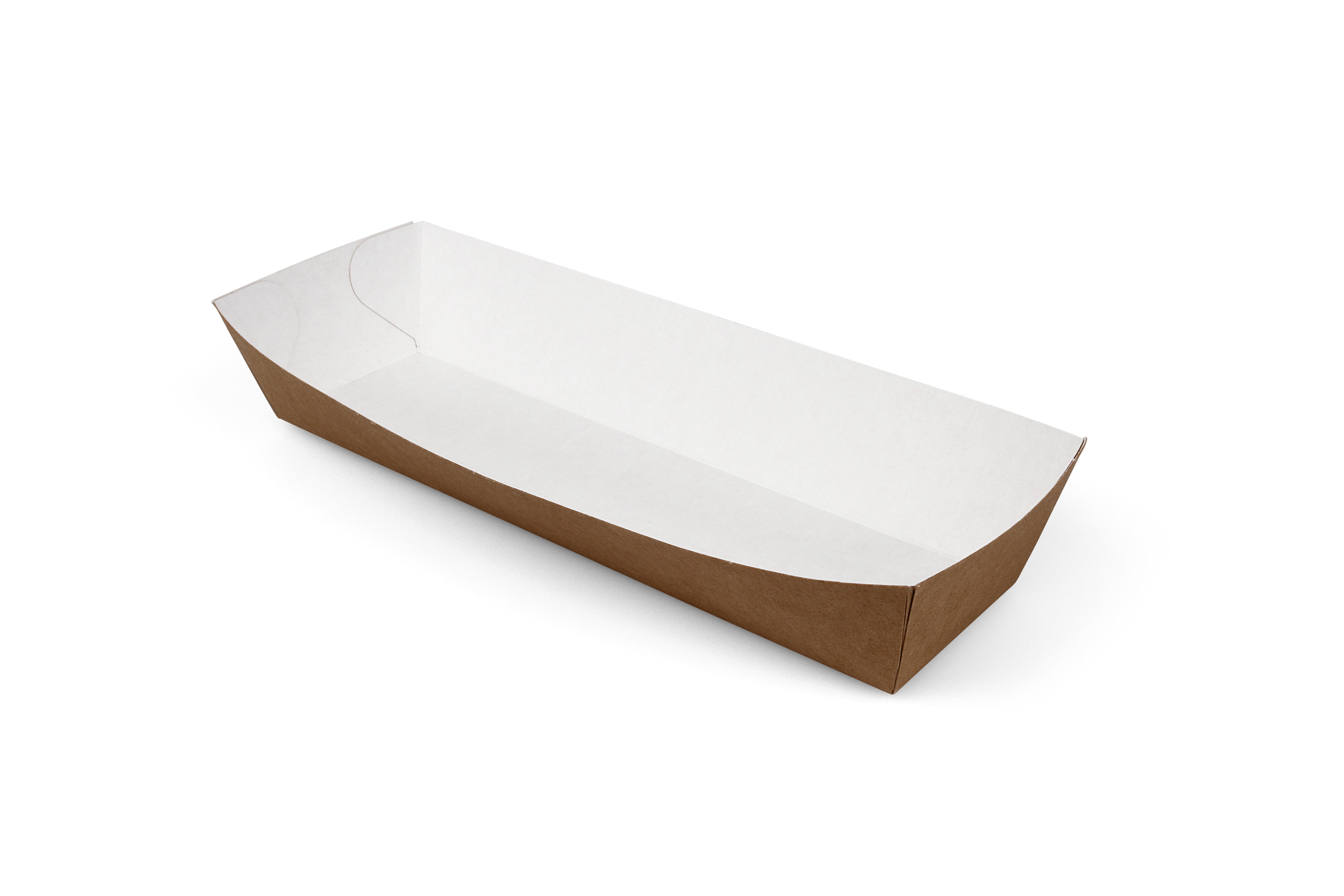 Snackbakjes A16B, karton 18,5 x 5 x 3,5 cm bruin / wit