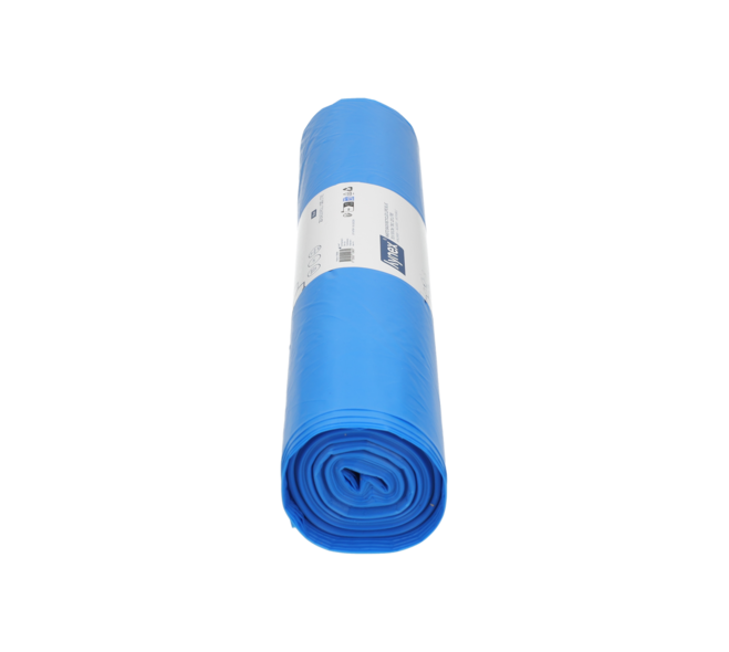 Afvalzak Gerecycled, LDPE, Blauw, 70x110cm, T100, 120 Liter 20 stuks