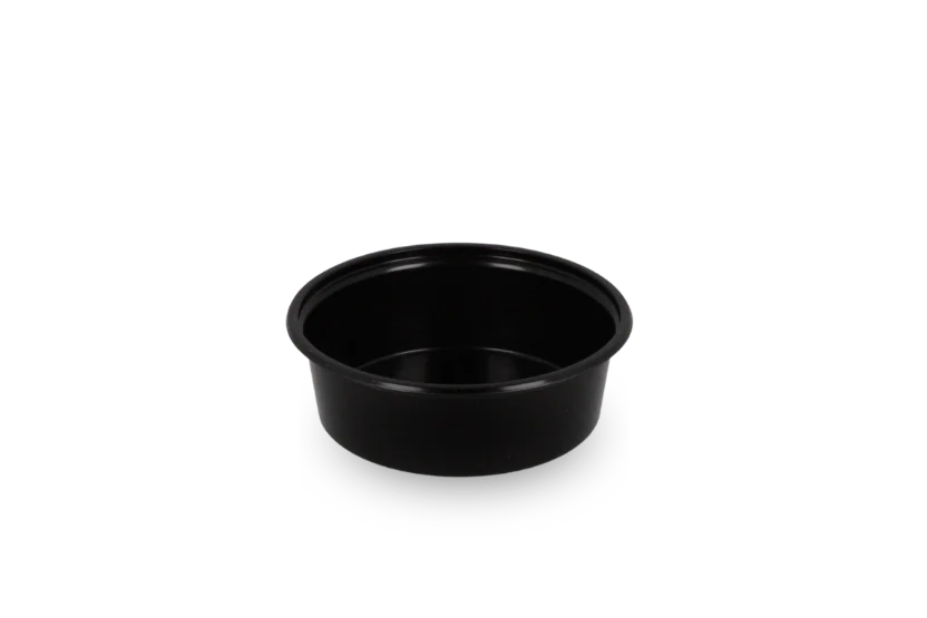 Sausbakje + deksel zwart PP 60ml-2oz 800 stuks