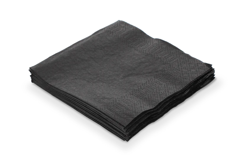 Servetten 2 laags 1/4 vouw 40x40cm zwart 125 stuks