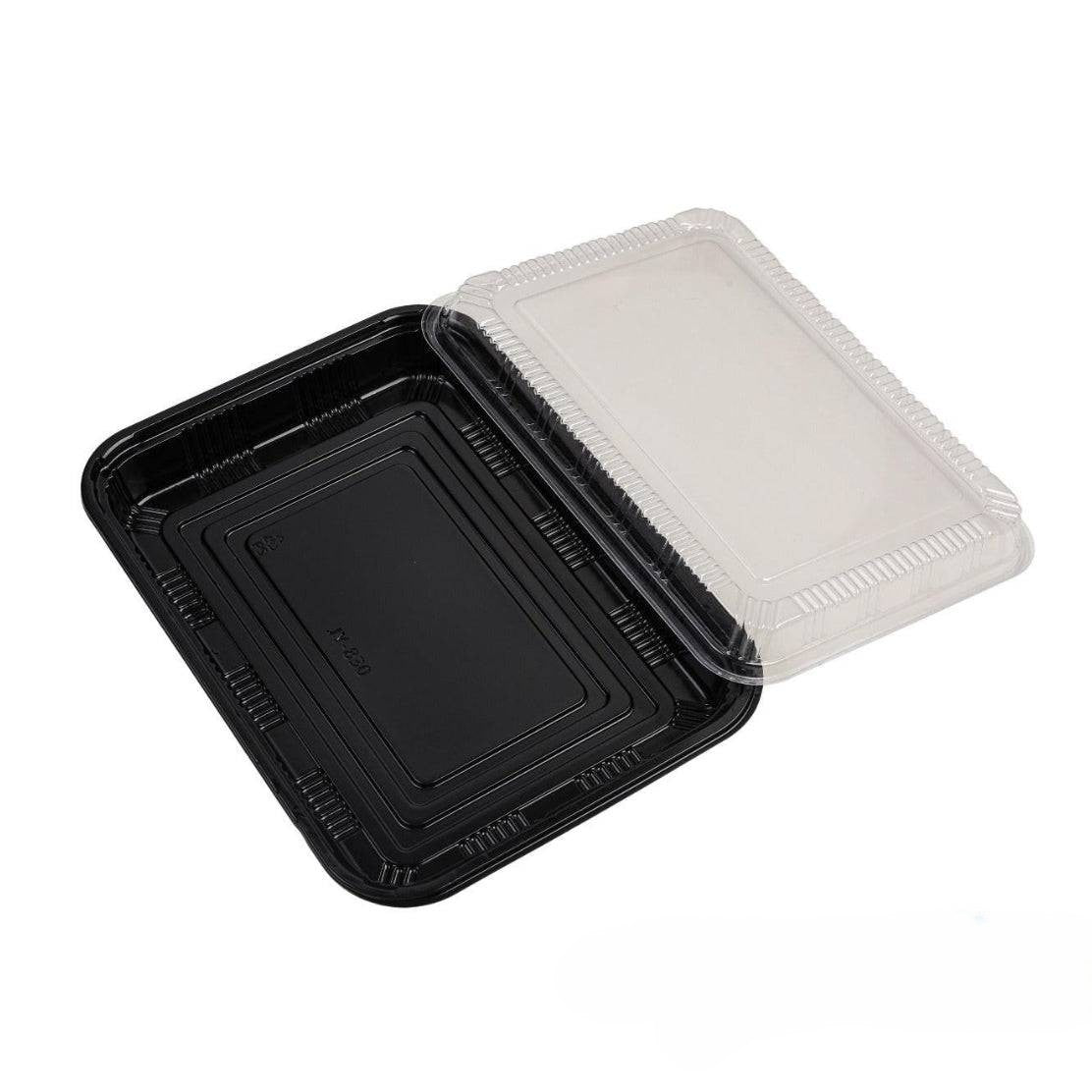 Sushi tray + deksel 233x163x34mm zwart 300 stuks