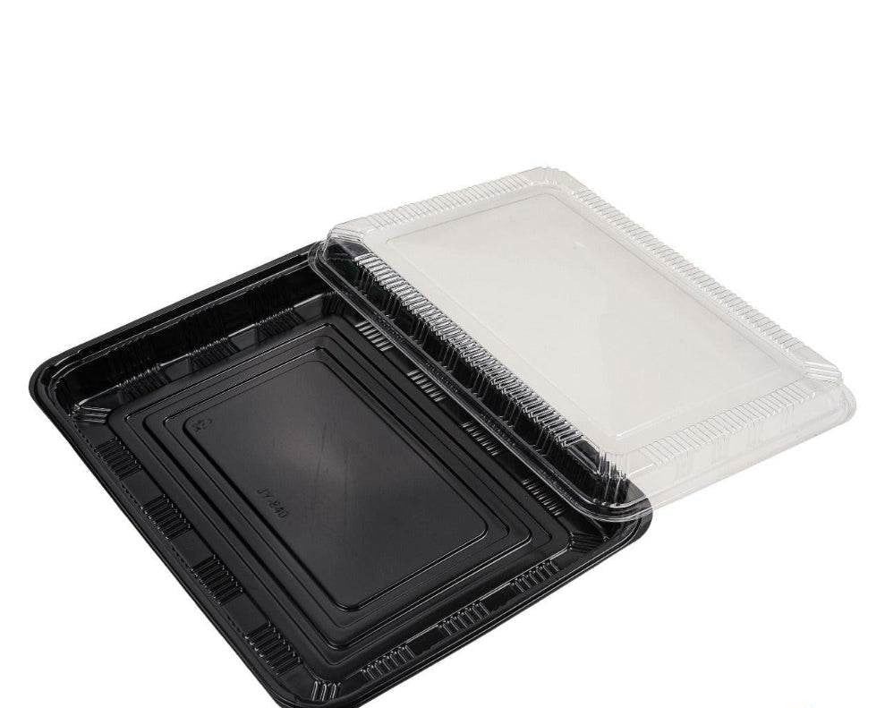 Sushi tray + deksel 165x115x20mm zwart 400 stuks