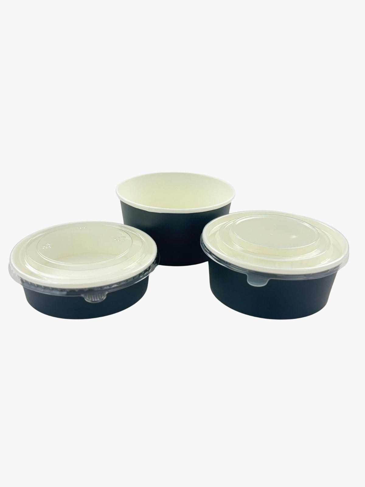 Salade bowl Kraft/PE Zwart 1000ml