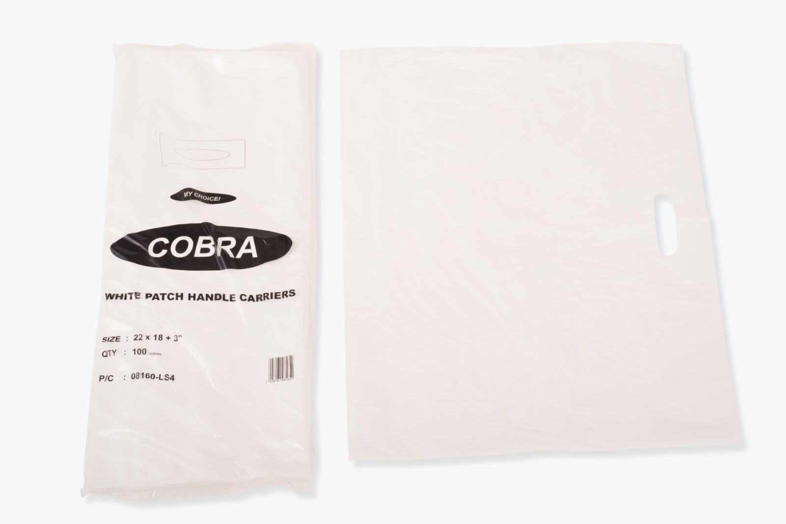 LDPE draagtassen wit 56 x 45 + 8