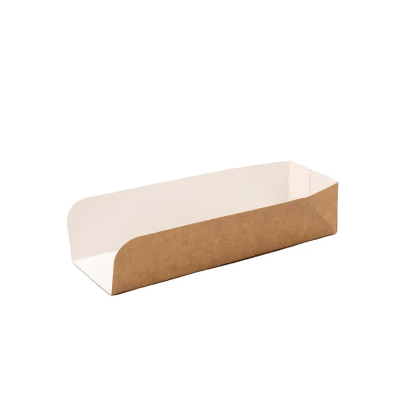Zakschuiver (hotdog tray) kraft/wit Bio 300 stuks