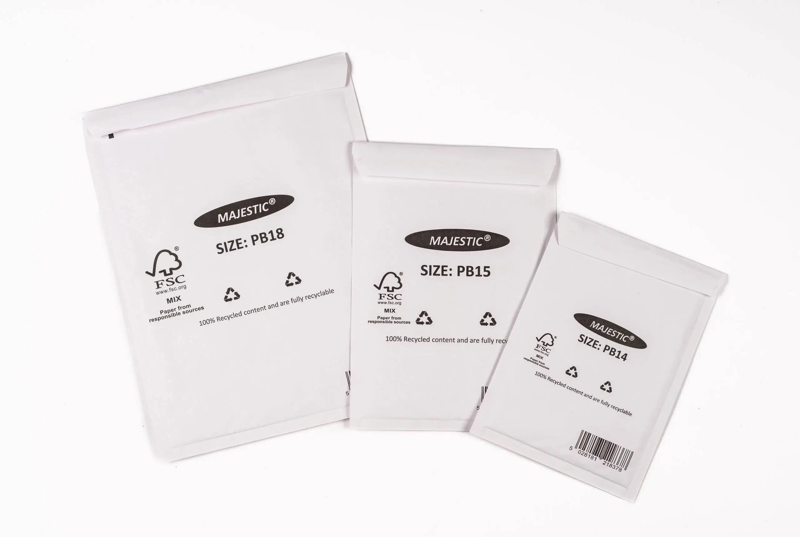 Bubbel envelop wit 350x470 mm 25 stuks PB21