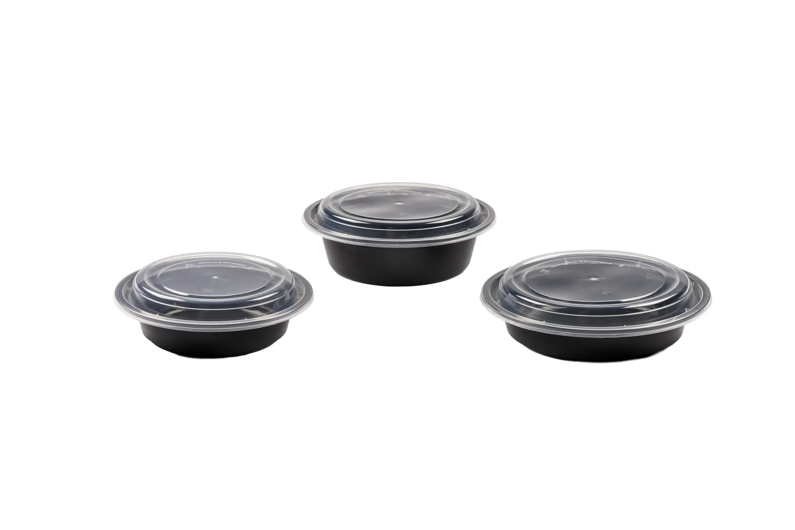 Salade bakje zwart met transparant deksel 950ml (32oz) 150 stuks