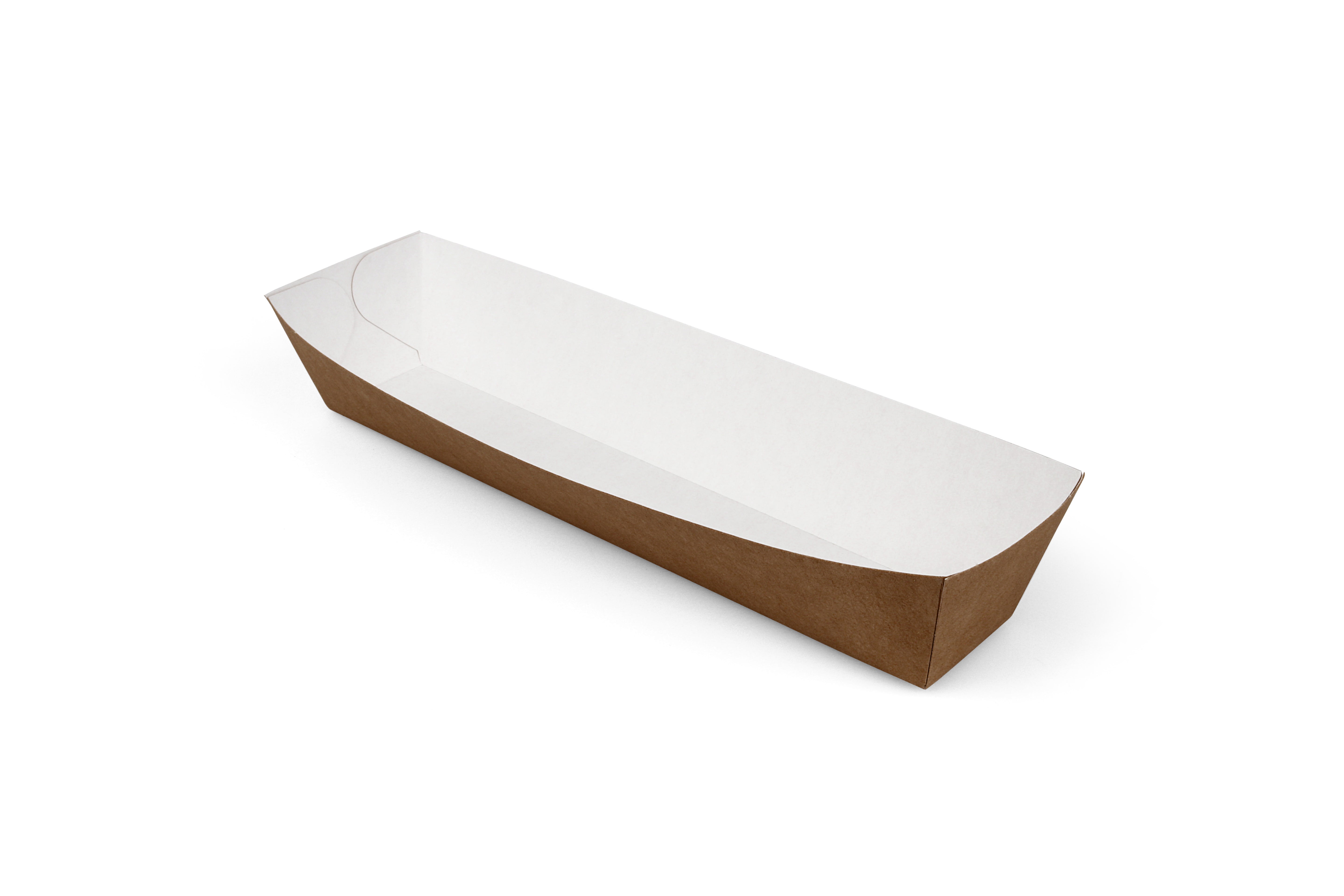 Snackbakjes A16, karton 18,5 x 3,3 x 3,5 cm bruin / wit