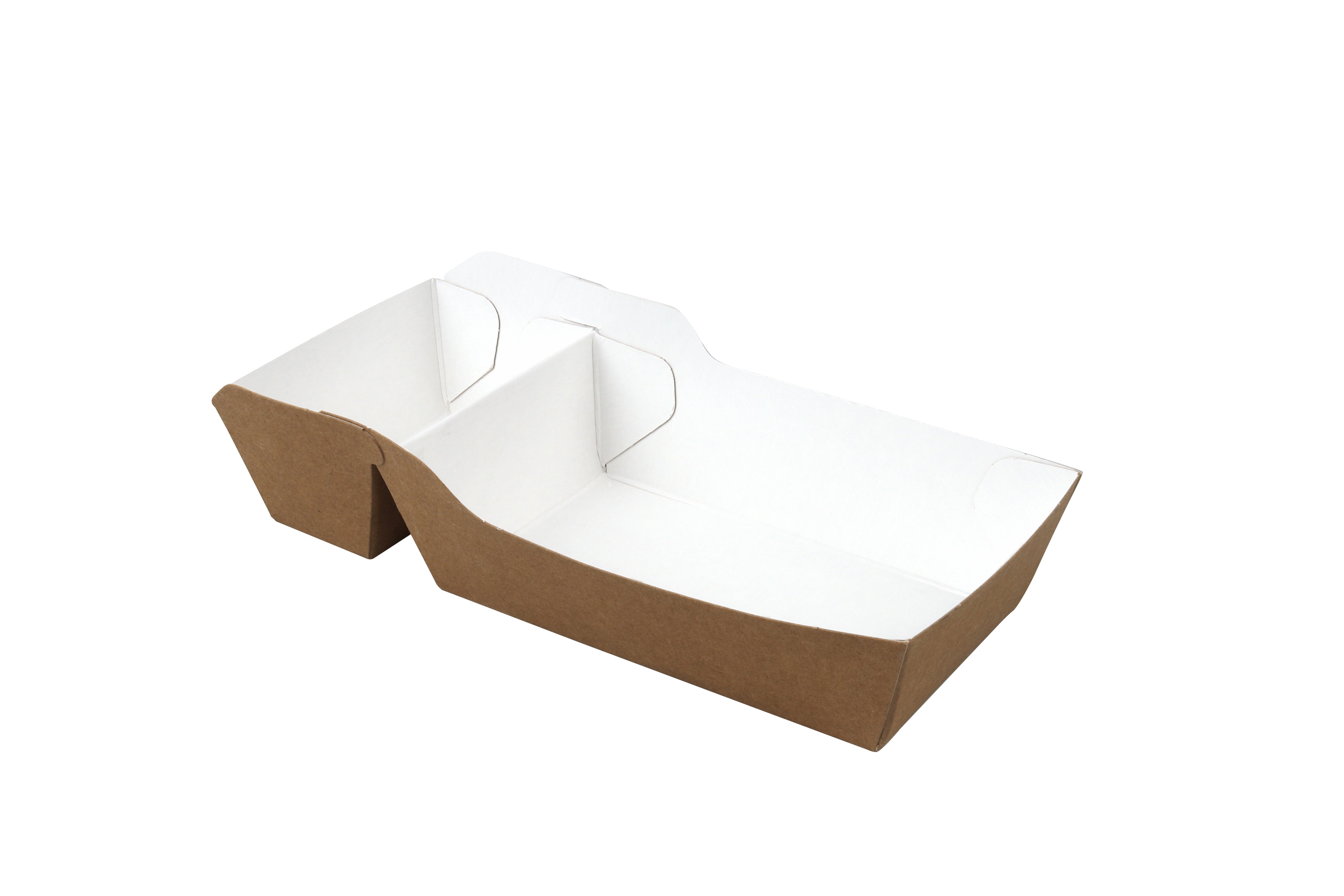 Snackbakjes A9+1 (A22), karton 16 x 6,5 x 3,5 cm bruin / wit