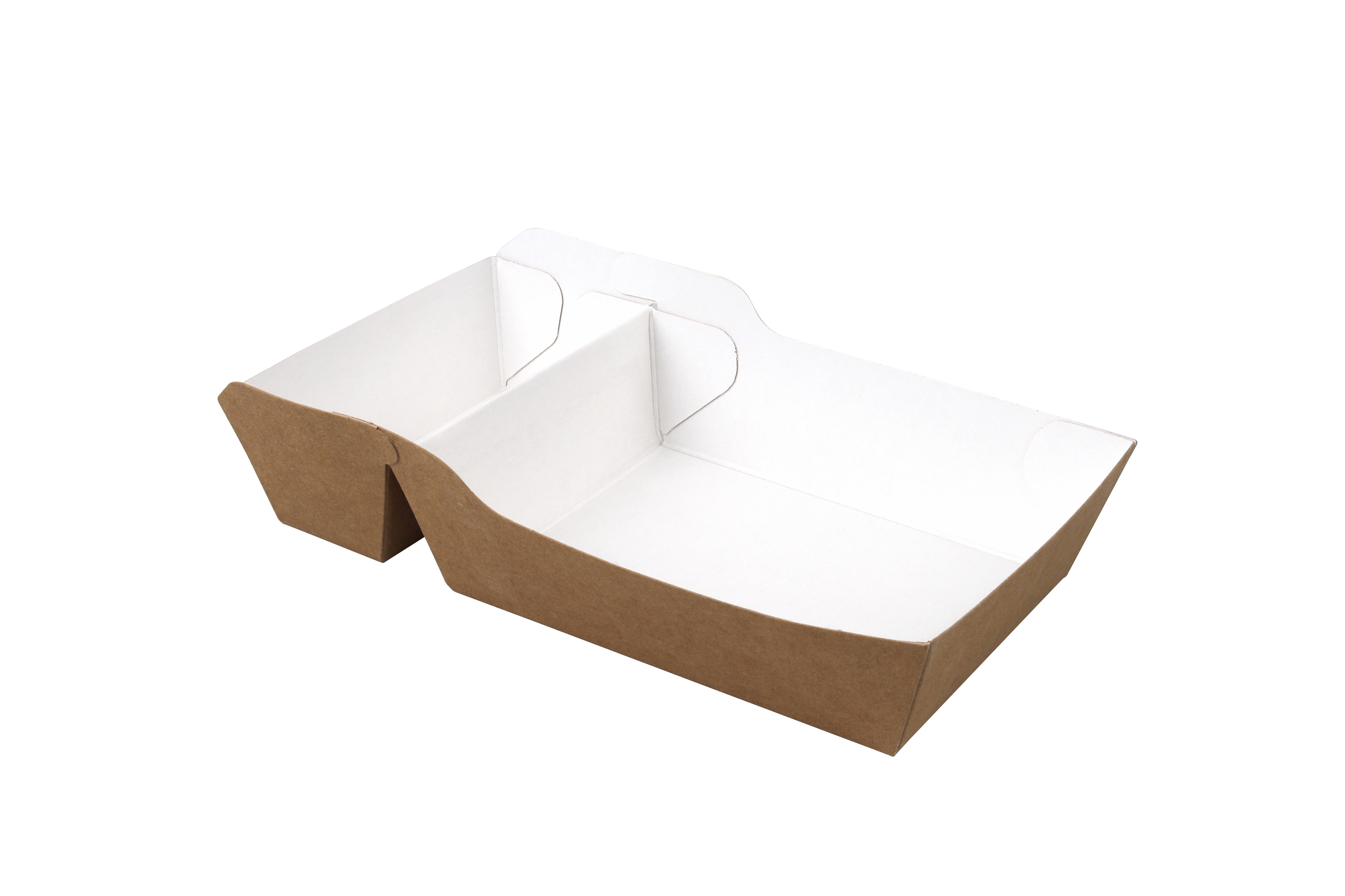 Snackbakjes A14+1 (A20), karton 16 x 8,5 x 3,5 cm bruin / wit