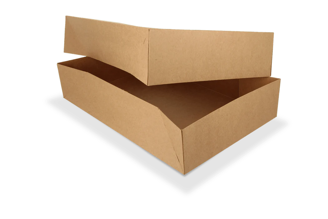Cateringdozen met venster kraft ( middel ) 46x32x8cm