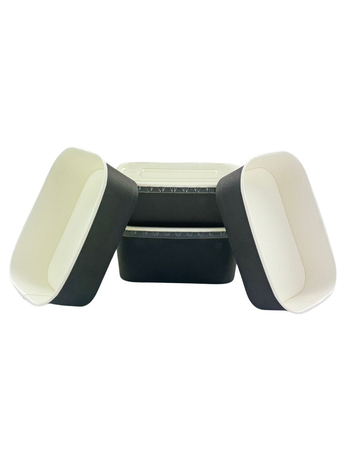 Maaltijdbak karton 1000ml Zwart