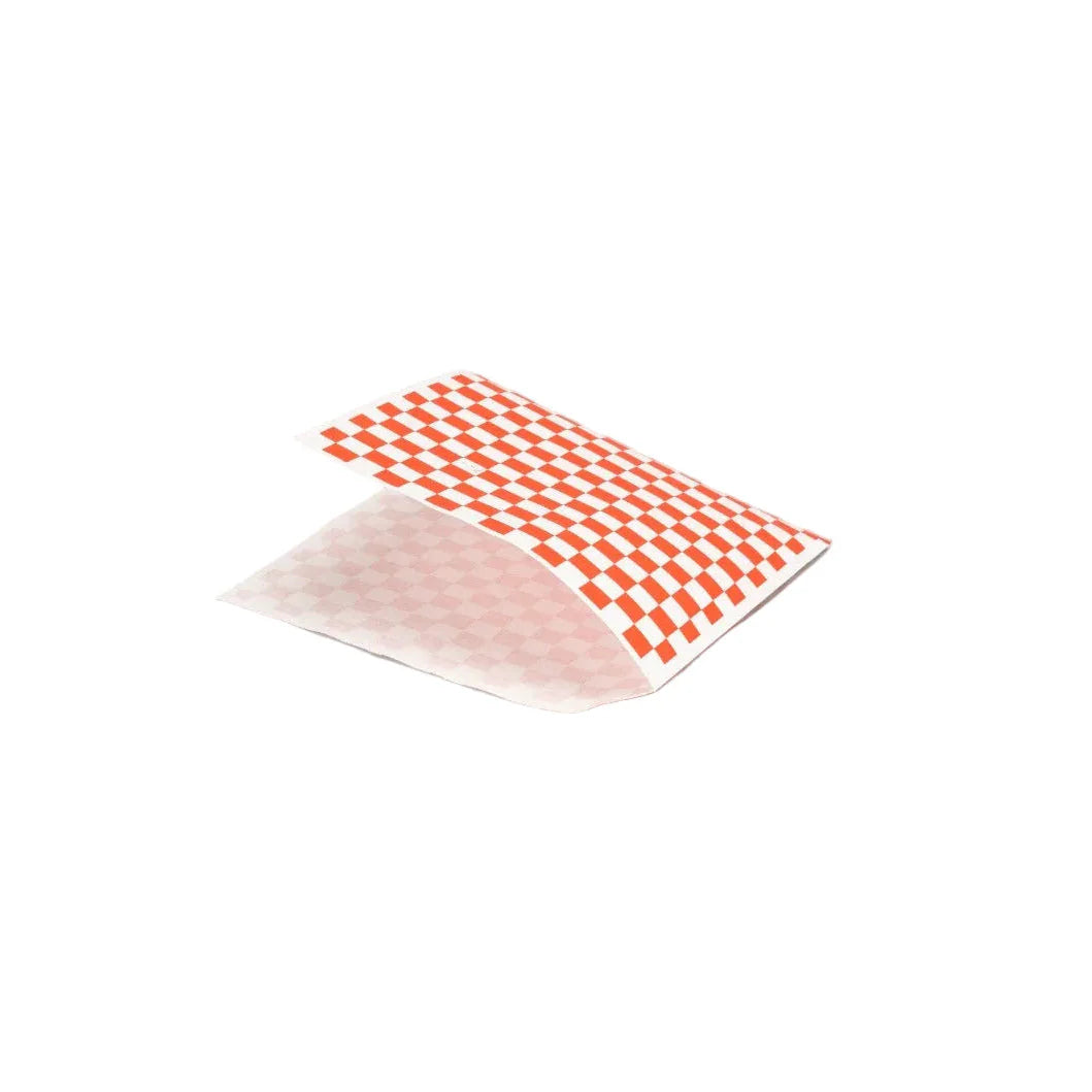 Hamburger zakje 17x18cm boerenbont geruit vetvrij papier BIO 2000 stuks