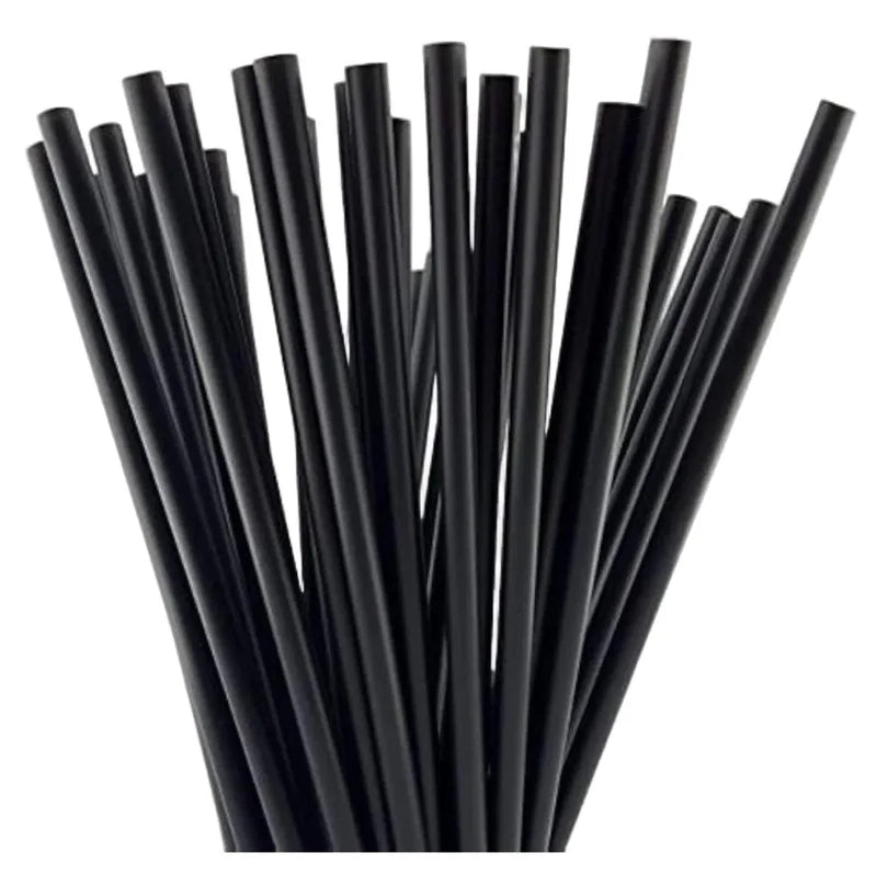 Herbruikbare Rietjes recht 23,3 cm x 6.7mm PP Zwart 500 stuks